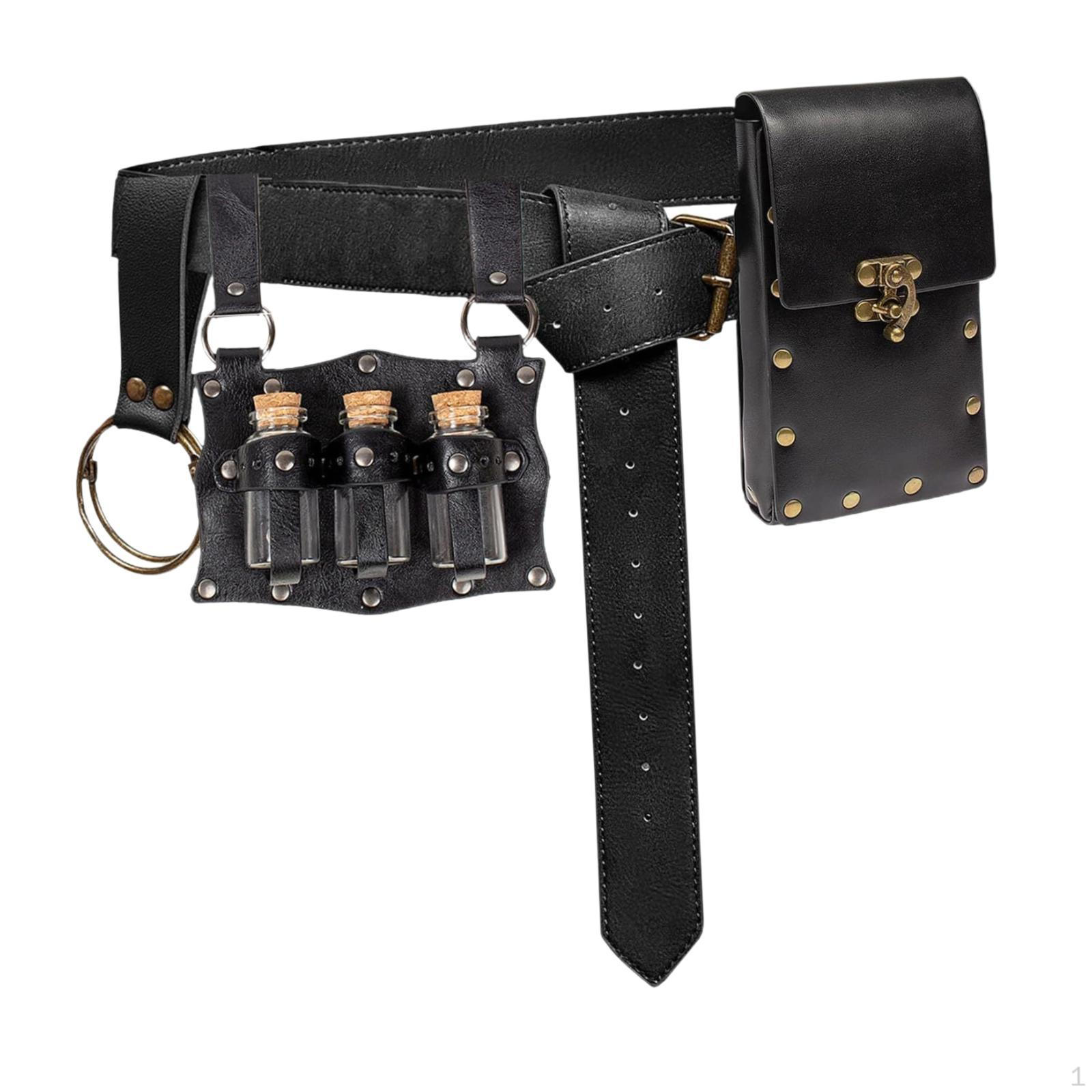 

Belt Pouch Waist Bag Accessories Phone Holder for Performance Halloween Costume чорний