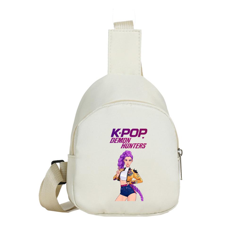 Anime Cartoon K-Pop Demon Hunters Printed Kawaii Chest Pack for Boy Girl Shoulder Bag Student Portable Crossbody Pouch Kid Gift