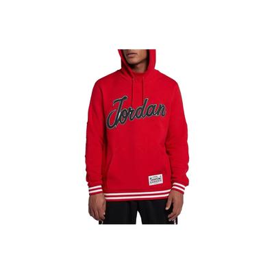 Jordan Logo Print Hoodie Men Tops Red BQ5181-657