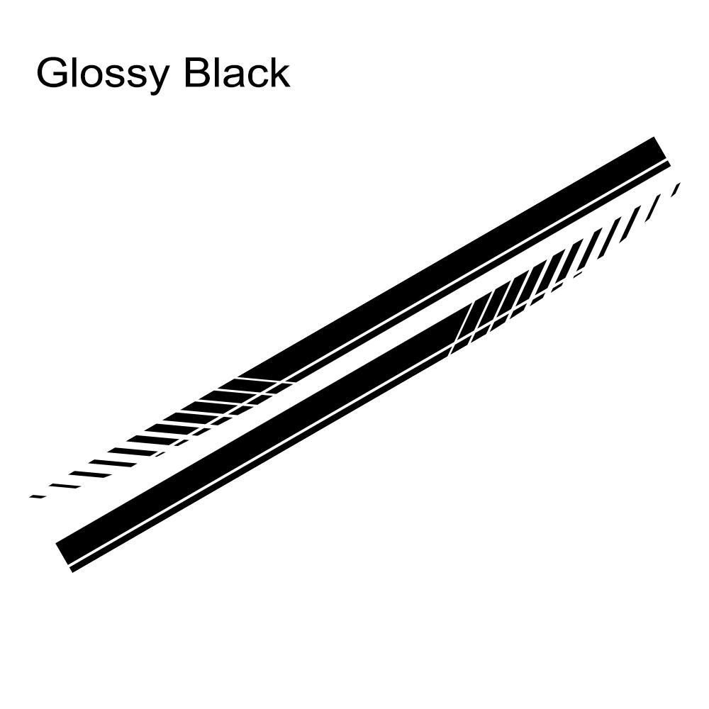 2Pcs Car Door Side Skirt Stickers Vinyl Wrap Black Car Stickers Racing Stripes Vinyl Decals Auto Tuning Decoration Accessories