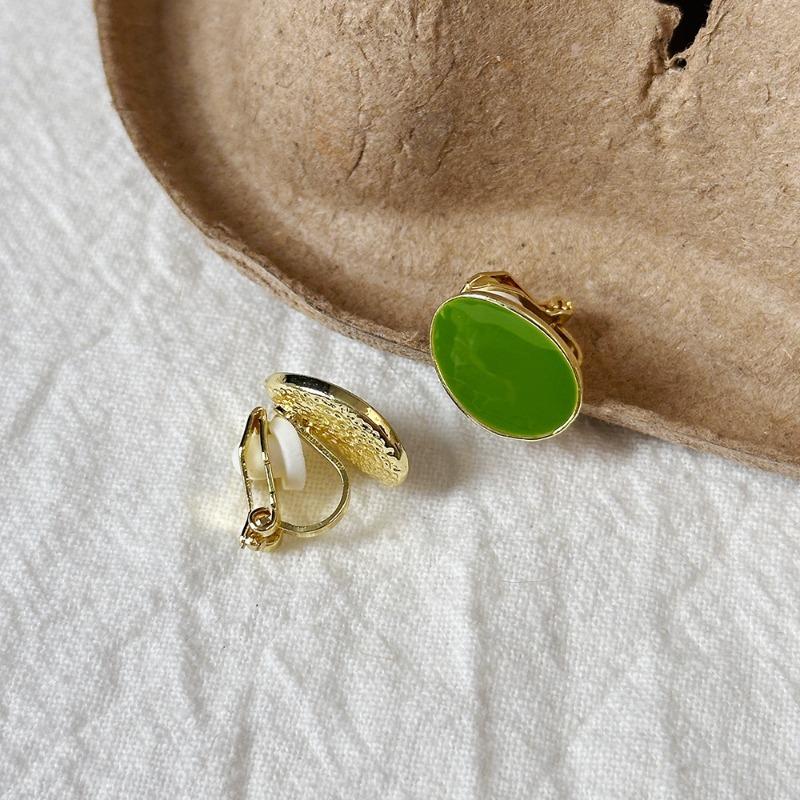 Camellia Temperament No Ear Pierced Ear Clips Pearl Flower Checkerboard Diamond Triangular Ear Clips Niche Earrings Women
