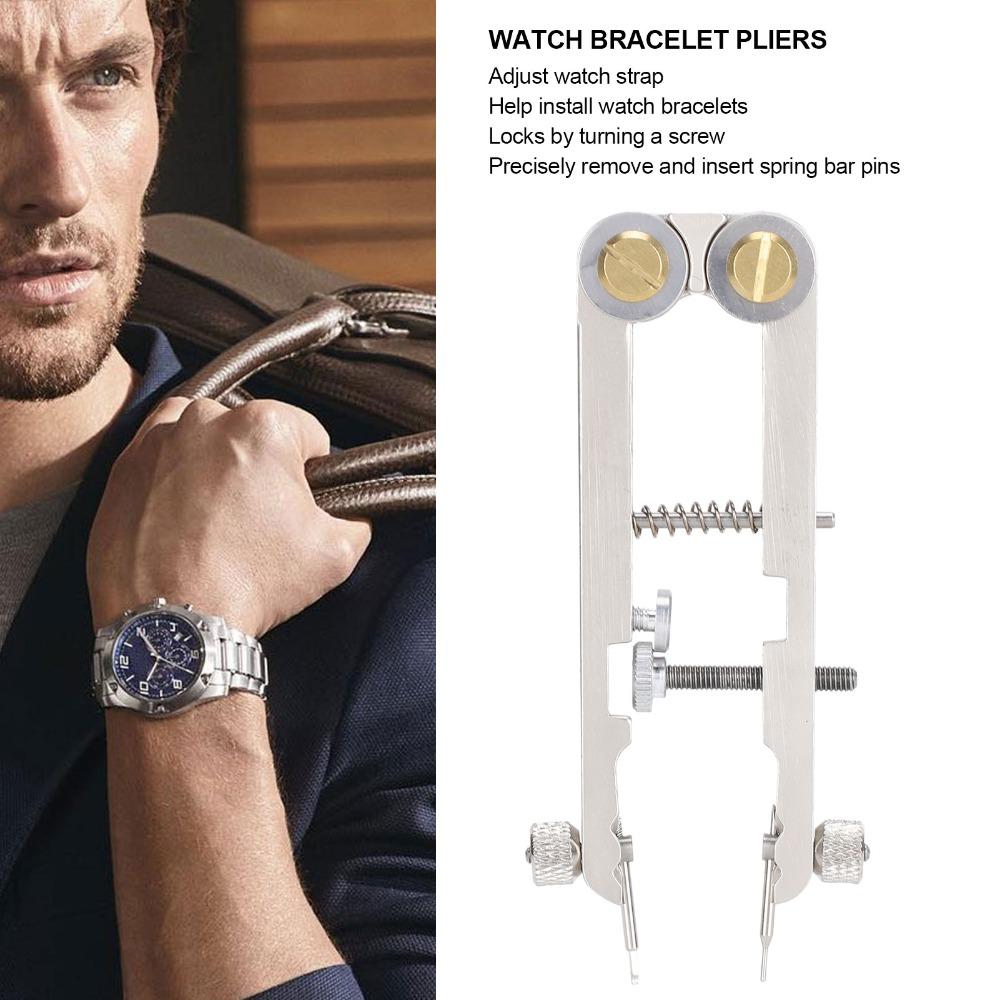Silvery Spring Bar Tool Alloy Steel Watch Repairing Tool Watch Band Pliers Watch Band Removal