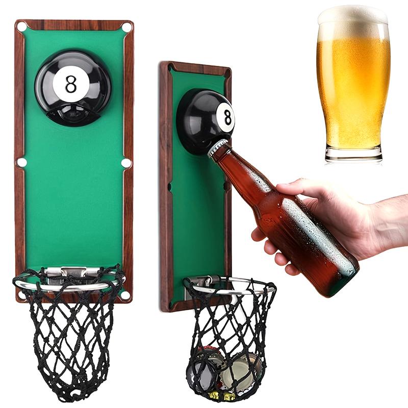 

Магнитная открывалка для бутылок в виде бильярдного шара, настенная металлическая открывалка для пива со съемным уловителем крышек, крутой барный декор для мужчин, бильярд