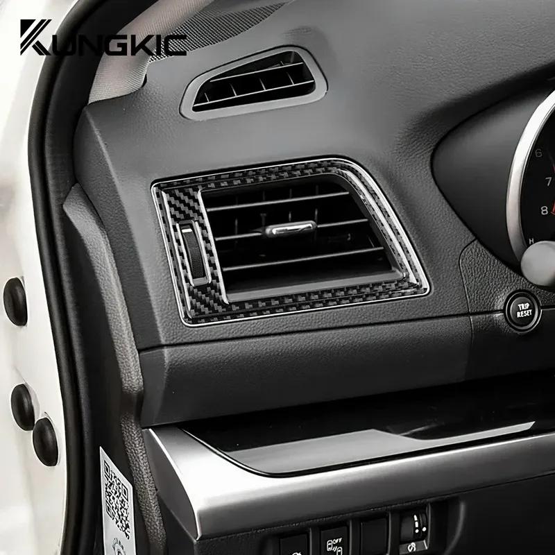 LHD RHD Car trument Air Outlet Real Soft Carbon Fiber Sticker for Subaru Legacy Outback 2015 2016 2017 2018 Accessories