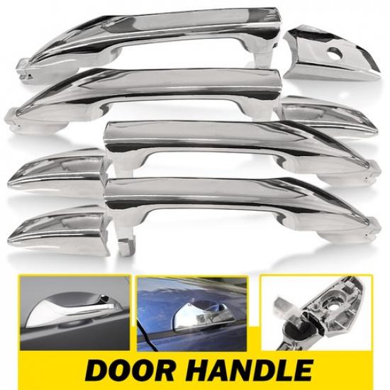 4X Front Right Rear Left Exterior Door Handle Chrome For 2008-2012 Honda Accord