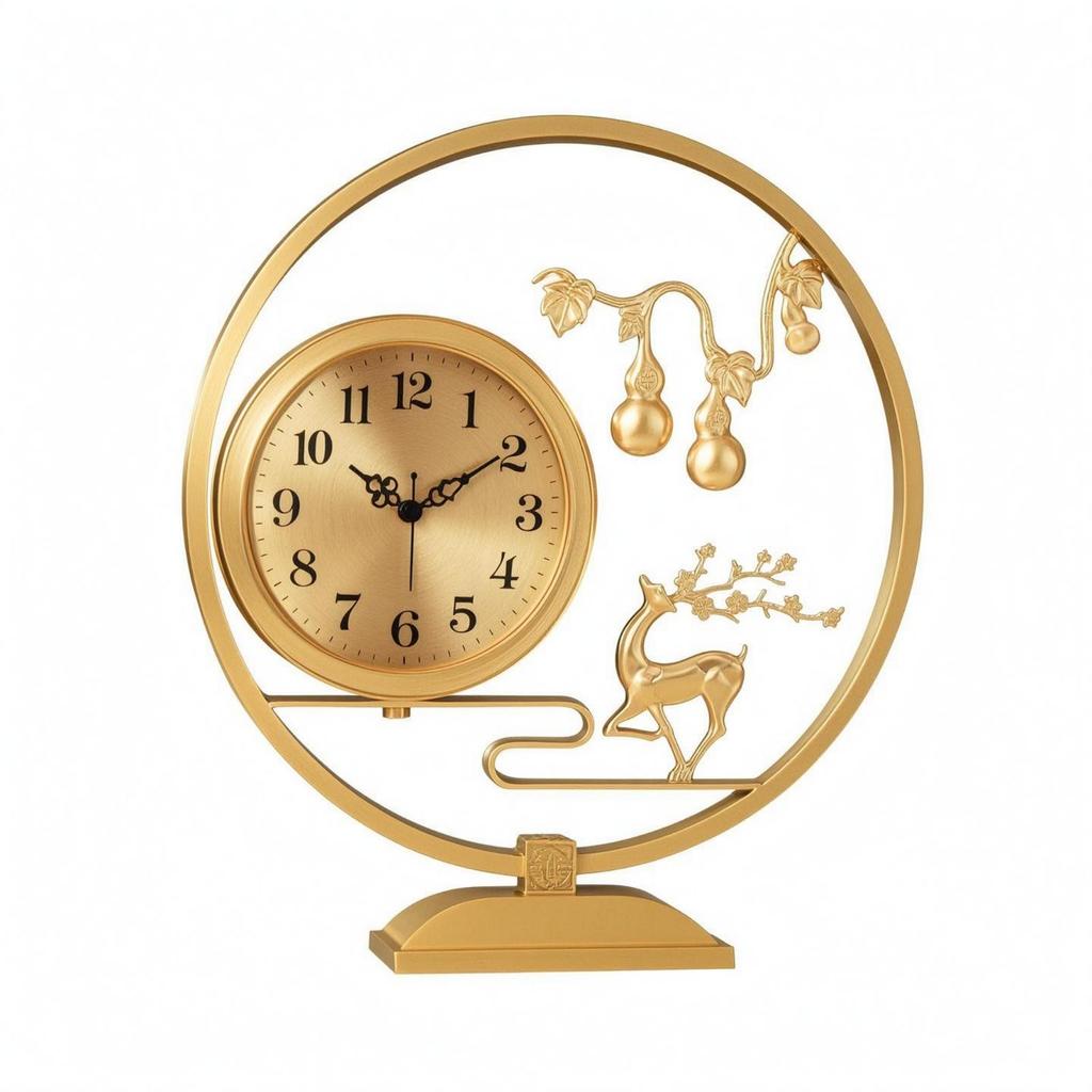 Brass Tabletop Clock Finish Decorative Ornate