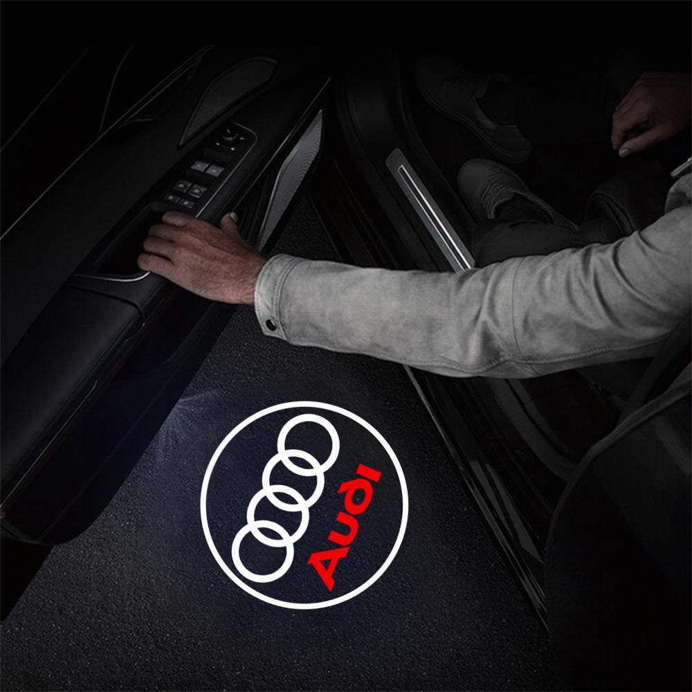 2026 Hot 1/2PCS Auto Badge Door Decor Lamp Welcome Lights Wireless Laser Projector For AN1s Sline TT A1 A2 A3 A4 A5 A6 A7 A8 8P B6 Q5 Q1
