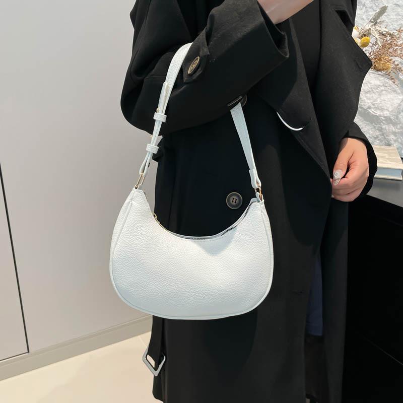 Fashion Armpit Bags for Women Lichee Pattern Crescent Bag Leather PU Purses and Handbags Designer Small Shoulder Bag CLE