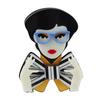 New Design Unique Lady Figure Acrylic Brooch Pins For Women Girls Brooches Pins Lapel Badges Bag Decorations Party Dress Jewelry
