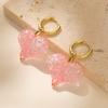 Pink Heartshaped Unique Hoop Earrings For Women Trendy European And Style American