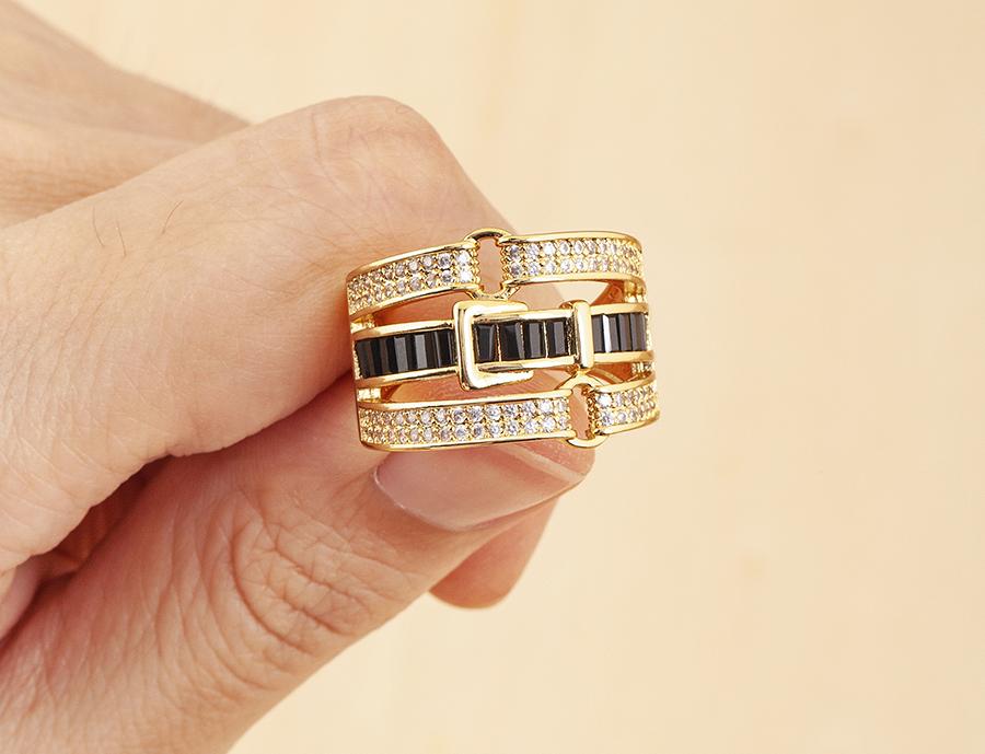 Nidin New Arrival Punk Bandage Shape Shiny Crystal Zircon Multilayer Open Rings 2 Colors For Women Girl Daily Party Jewelry Gift