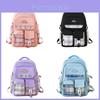 Trendy Lightweight Nylon Backpack For Boys And Girls With Plaid Pattern And Cute Style