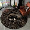 Egyptian Ideographic Eye of Horus Symbols Round Carpet Rug for Living Room Bedroom Child Decor,Pet Area Rug Non-slip Floor Mat
