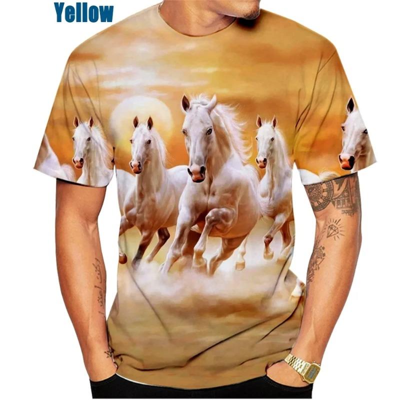 Animal Horse Creative Print 3D Print Summer O-neck T Shirt Fashion Casual Boys Girls Kawaii Tshirt Tops Unisex Clothing