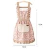 1PC Female Lovely Floral Canvas Apron Kitchen Oilproof Anti Fouling Cooking Apron with Pocket Adjustable Workwear Apron