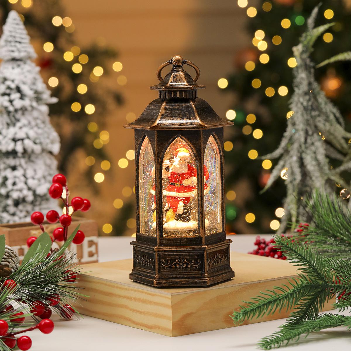 Luminous Hexagonal Rotating Snow Globe Lantern Music Box - Christmas Gift for Children