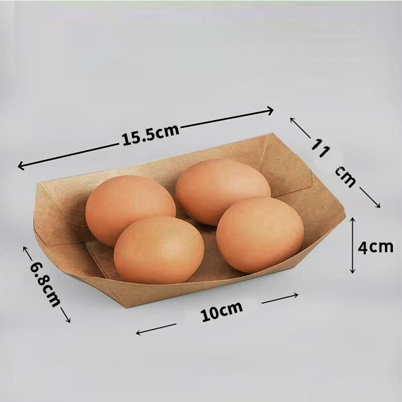 Kraft Paper Food Tray Heavy-duty Food Boat Trays Disposable Service Basket for Fried Chicken Snacks Fries Tacos BBQ Party Tableware Kitchen Tools