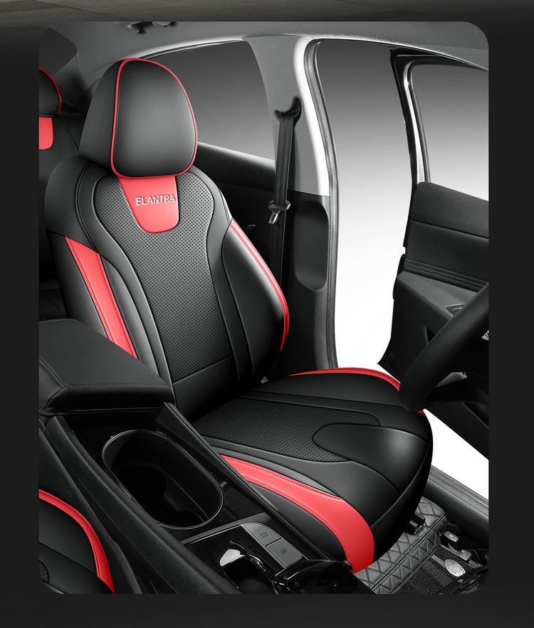 Beijing Elantra Full Leather Car Seat Cushion - All-Season, Five-Seat Model