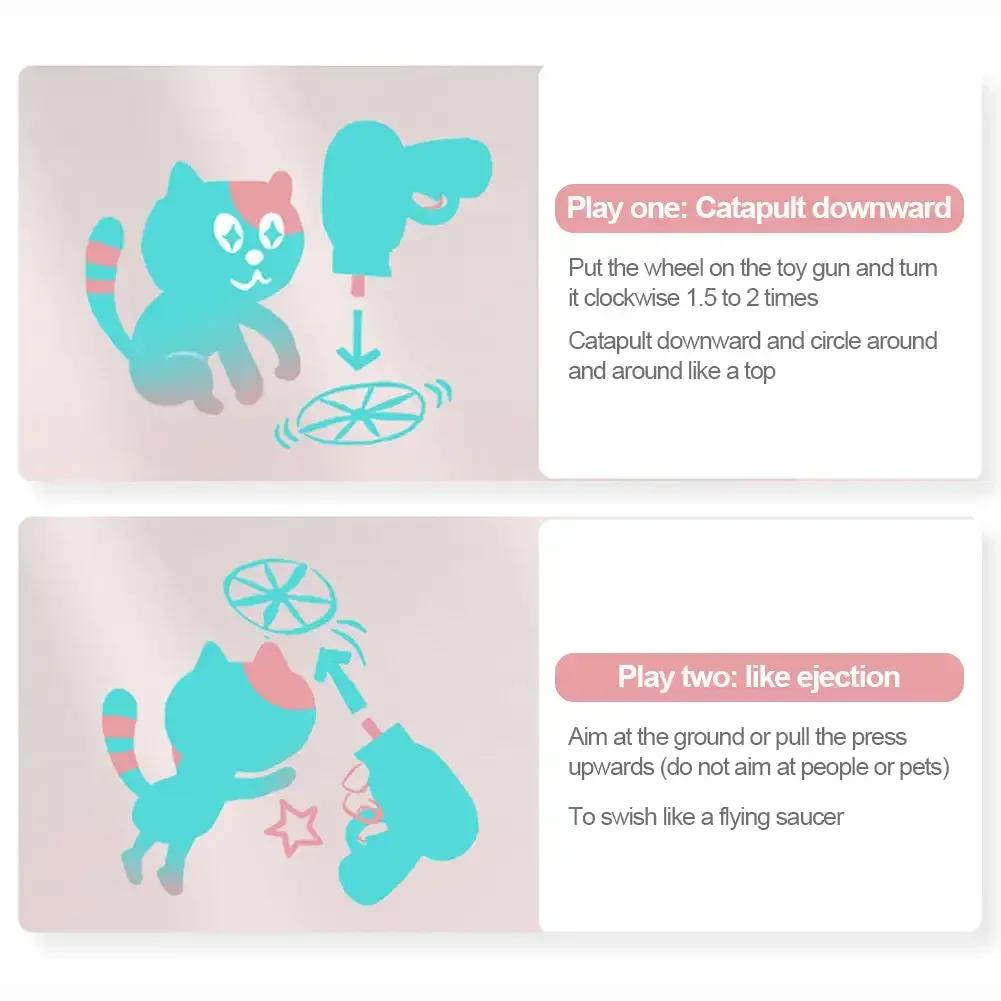 Funny Cat Toy Interactive Launch Pet Training Toy For Kitten Mini Flying Disc Shooting Gun Chasing Games Cat Toys Pet Supplies