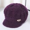 Middle-aged hat women's autumn and winter casual pullover hat old lady fleece thickened ear protector mother thickened in winter