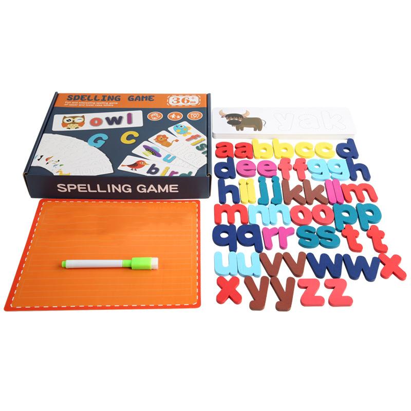 

Puzzle Wooden 3d Letter Matching Spelling Game Educational Toy Kids Interactive