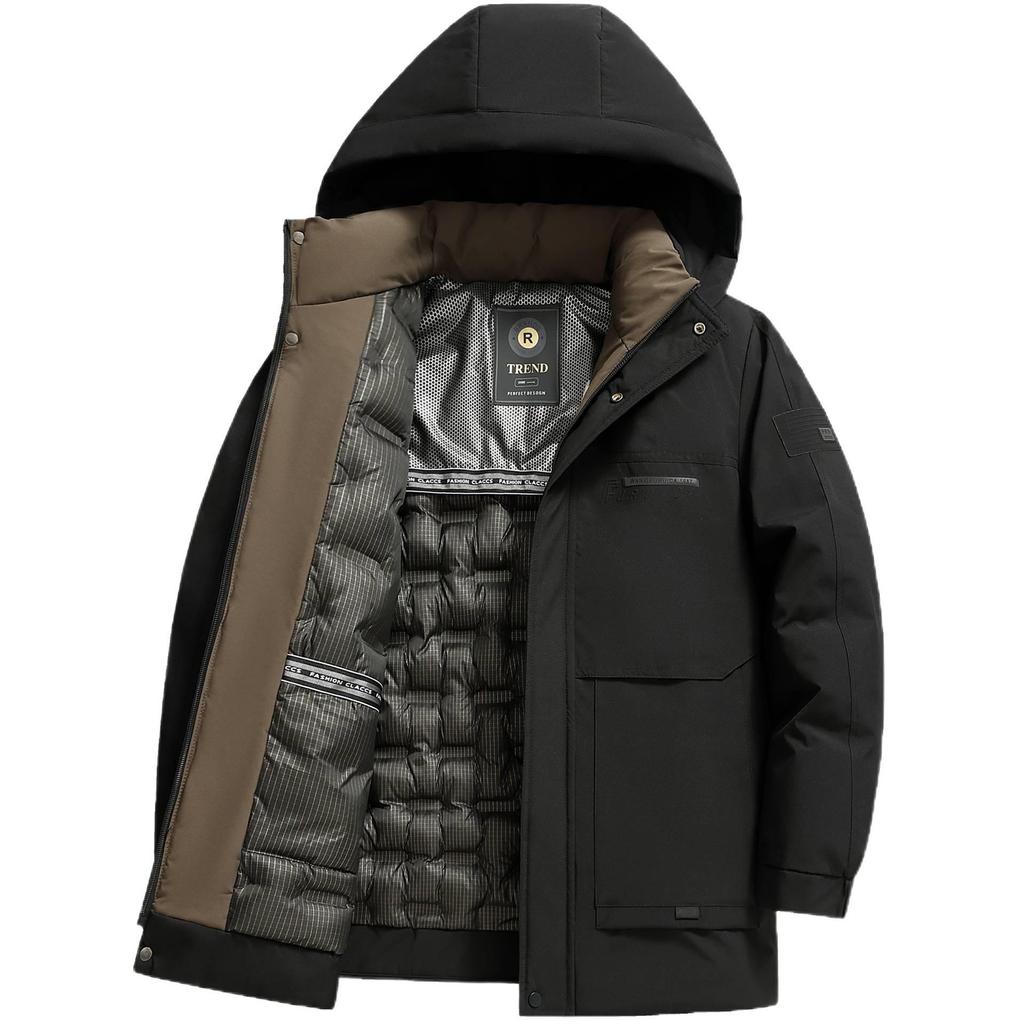 Luomeng Herren Winterjacke aus dicker Baumwolle - Kälteschutz mit Graphen für Männer mittleren und höheren Alters