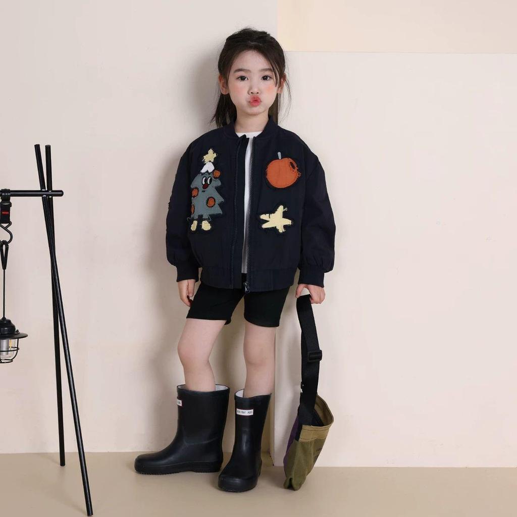 Girls' Stylish Korean-Style Printed Jacket for Spring/Autumn 2026