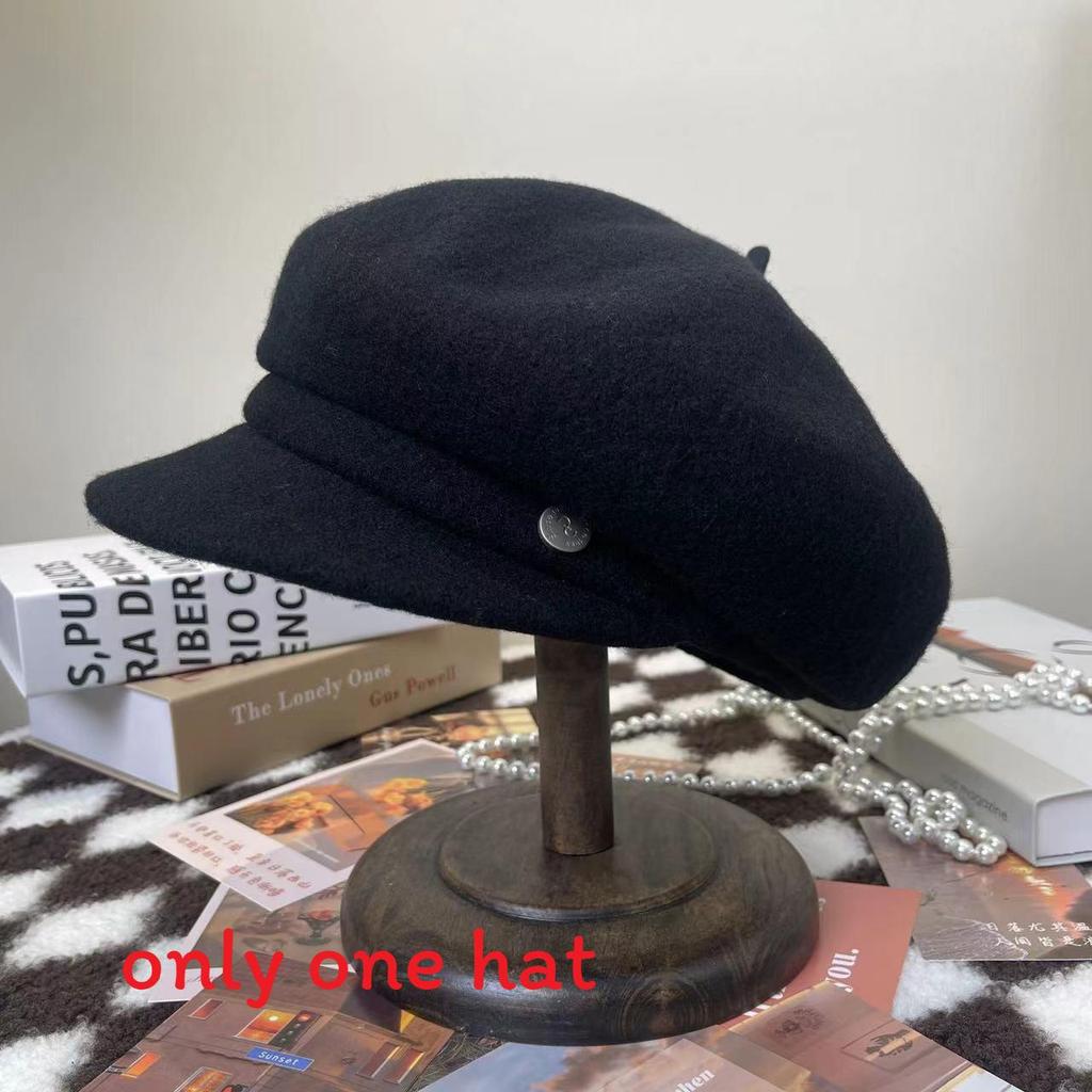 Woll-Barett für Damen Herbst Winter Vintage Gestrickt Warmes Modeaccessoire