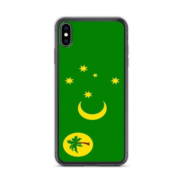 Coque iPhone - Drapeau îles Cocos - XS Max - Souple - Multicolore - Verticale