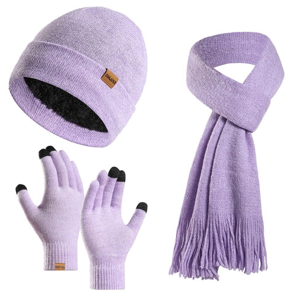 Elastic Cold Proof Gloves  Pullover Cap Beanies Cap Knitted Scarf  Men