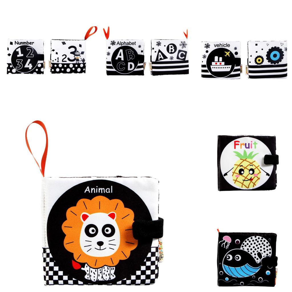 Bagged Packaging Black And White Cloth Book With Sound Paper Emotional Visual And Intellectual Stimulation Toy For Babies