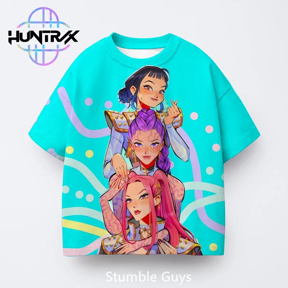 Kpop Demon Hunters Casual Fashion Kids 3D Cartton Short Sleeve Summer Boys Girls T-Shirt Anime Clothes