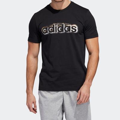 T Shirts Men's Black Crew Neck Moderate Straight Fit EI4607