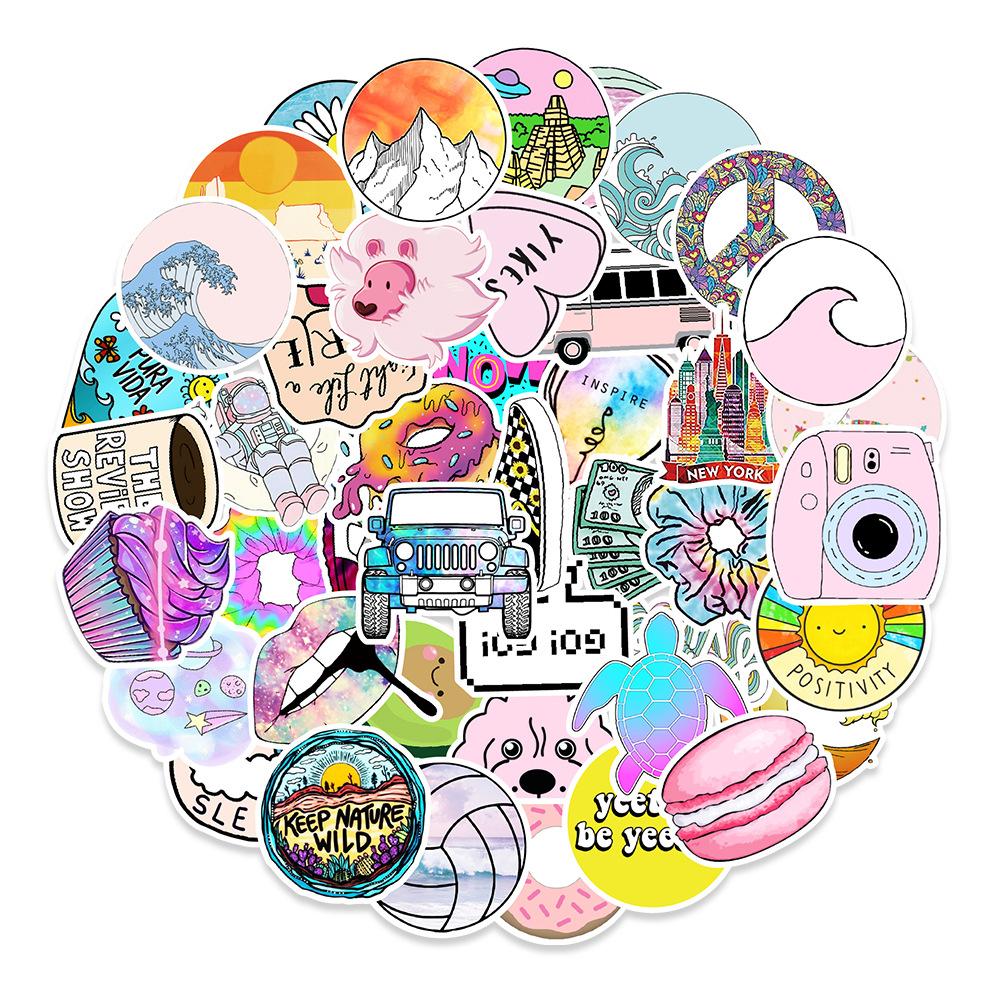 

100 Photos of Vsco Cute Children s Cartoon Trolley Box Trendy Brand Box Stickers Self-adhesive Suitcase Graffiti Stickers