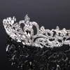 Bridal Princess Austrian Crystal Tiara Wedding Crown Veil Hair Accessory Silver