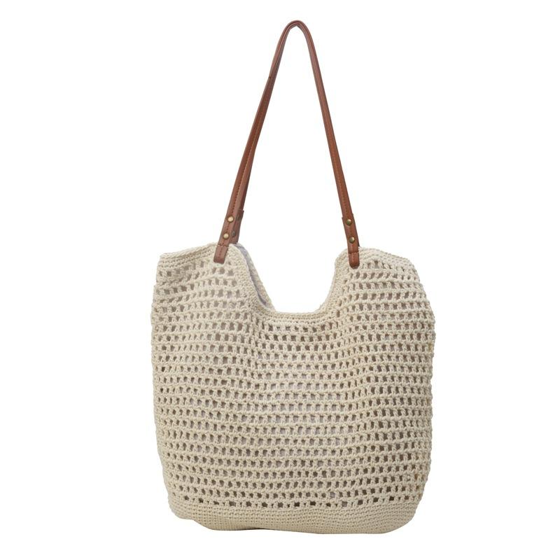 

New exquisite bucket bag large capacity versatile woven oblique span shoulder handbag fashionable tote bag One Size