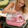 Hamster Carrier Bag Double Layer Clear Cover Outing Cage Hamster Cage For Rabbits Rodents Trave Carrier Box Trave Carrier Box