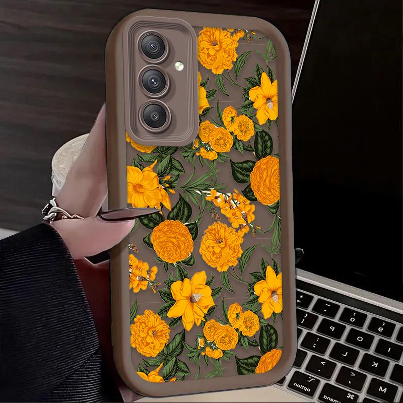 Sunflower Flower Oil Painting Case for Samsung Galaxy S25 S24 S23 Ultra S22 Plus S21 FE S20 A55 A54 A15 A35 Shockproof Cover