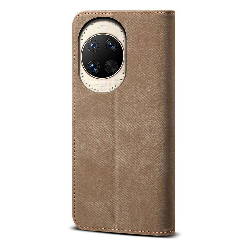 For Huawei nova 14 Ultra 5G Case Jeans Cloth Texture Anti-Scratch Leather Stand Phone Cover