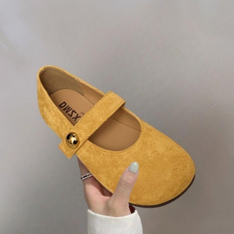 Sweet and cute little wind word with Mary Jane shoes summer versatile daily matte round head shallow mouth single shoes