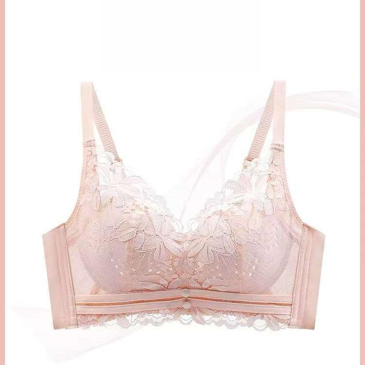 Summer Breathable Bra Women's Hole Cup Adjustable Lace Bra Gathered and Gathered Accessory Bra No Steel Ring Bra