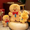 Adorable Gingerbread Man Plush Toy Stuffed Caramel Chocolate Gingerbread Rabbit Cushion Christmas Decoration Xmas Birthday Gift