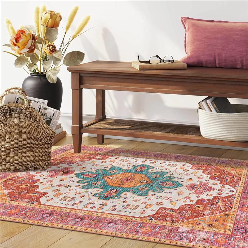 Ultratenký Pratelný Vintage Oblastní Koberec Boho Protiskluzový Vstupní Koberec Koberec do Obývacího Pokoje Vstupní Rohožka Koberec do Kuchyně Prádelny Koupelny Ložnice Modlitební Koberce