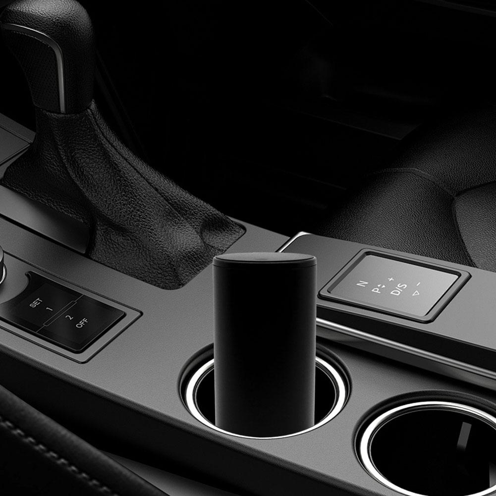 Car Ashtray Portable Ash Tray with Lid & Brush Mini Desktop Trash Can Windproof Aluminum Alloy Auto Ashtray for Outdoor Travel