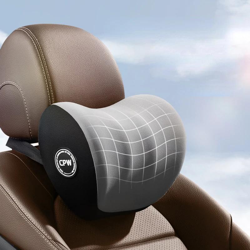 Car Neck Pillow Protection Low Back Support Memory Foam Breathable Car Headrest Cushion Relieves Pressure Travel Accessories