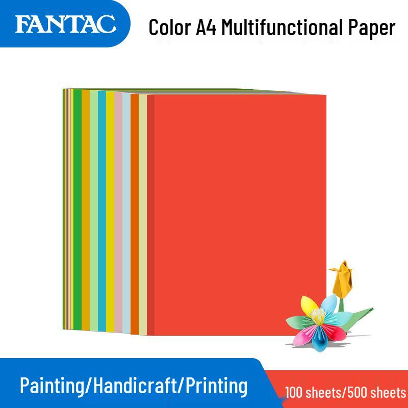 Origami Craft Colorful A4 Paper for Kids, 80g, Pink, Blue, Yellow - Box Set A4-Pink 80g, 100 Sheets
