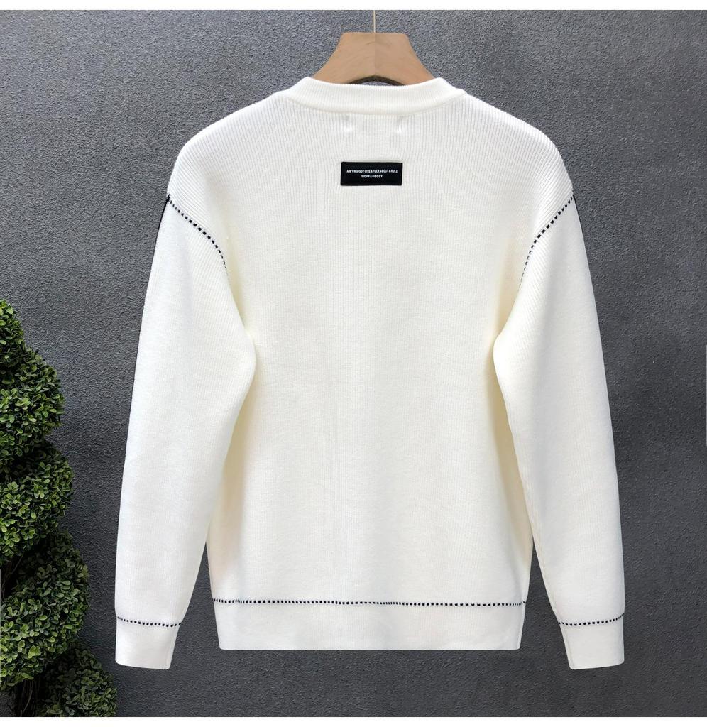 Men's Korean Style Contrast Stitch Knit Sweater - Autumn/Winter Trend 2025