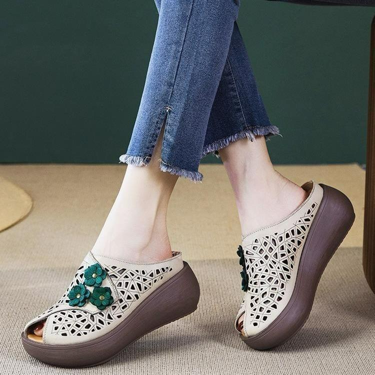 Thick-soled Birken Slippers Women's Flower Hole Sandals Mother Shoes Non-slip