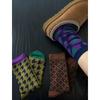 Retro Artistic Style Women's Mid-calf Socks, Double-needle Double-lane Mid-calf Socks