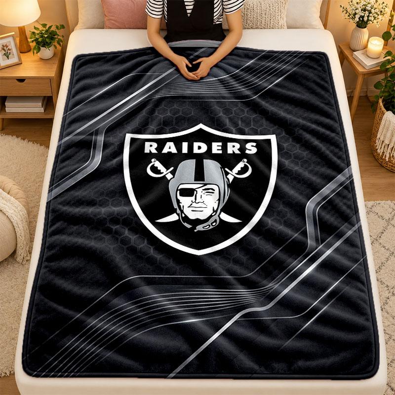 Flannel BlanketLas Vegas Raiders Warm Soft Throw Blanket for Indoor Sofa Bed Living Room Use